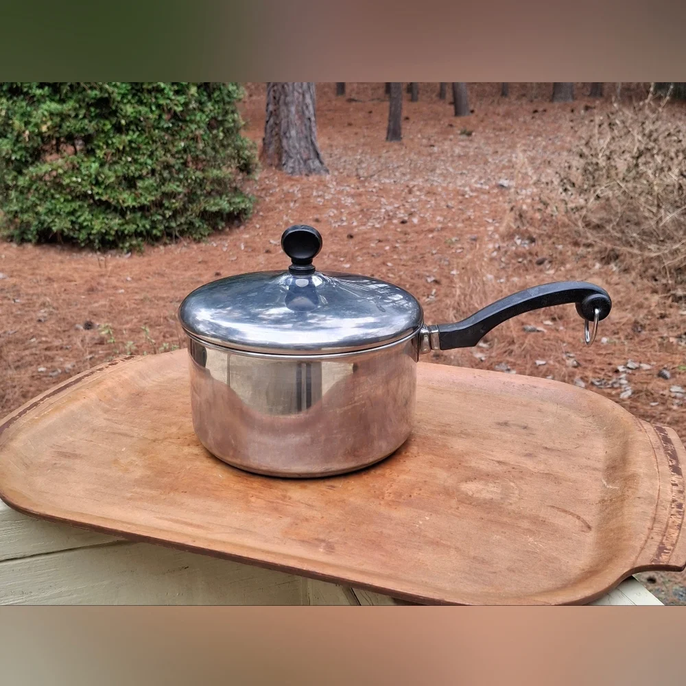 Vintage Farberware Stainless Steel Aluminum Clad 2 Quart Pot With Lid